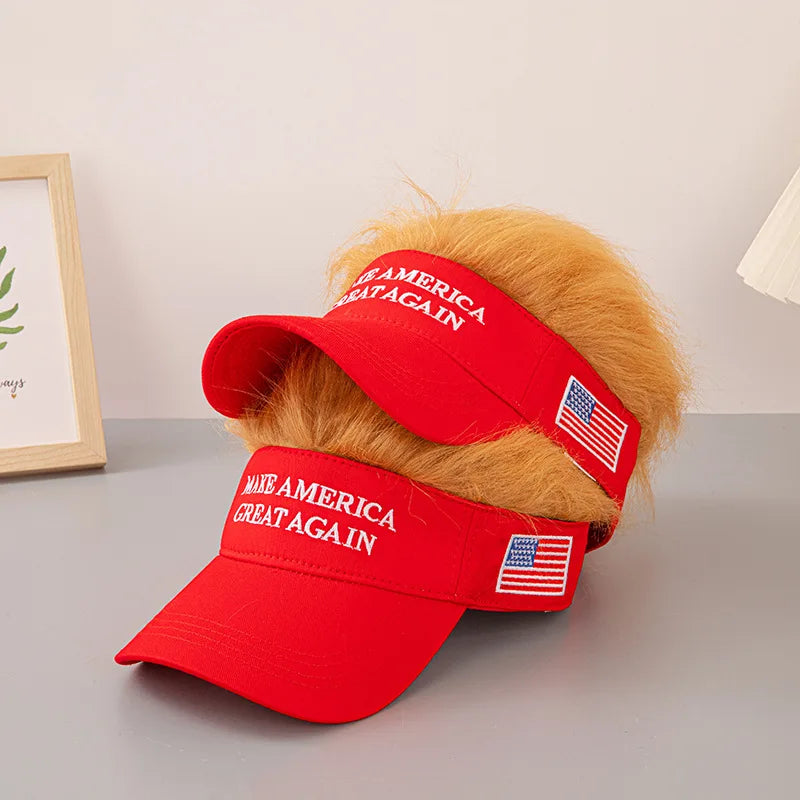 "MAGA" Trump hat with hair