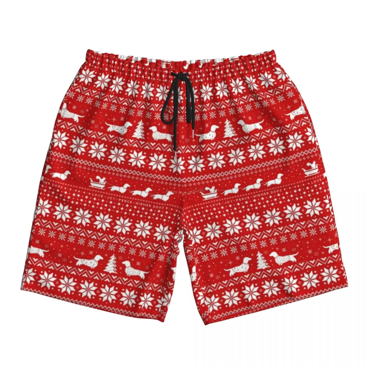 Christmas themed swim trunks