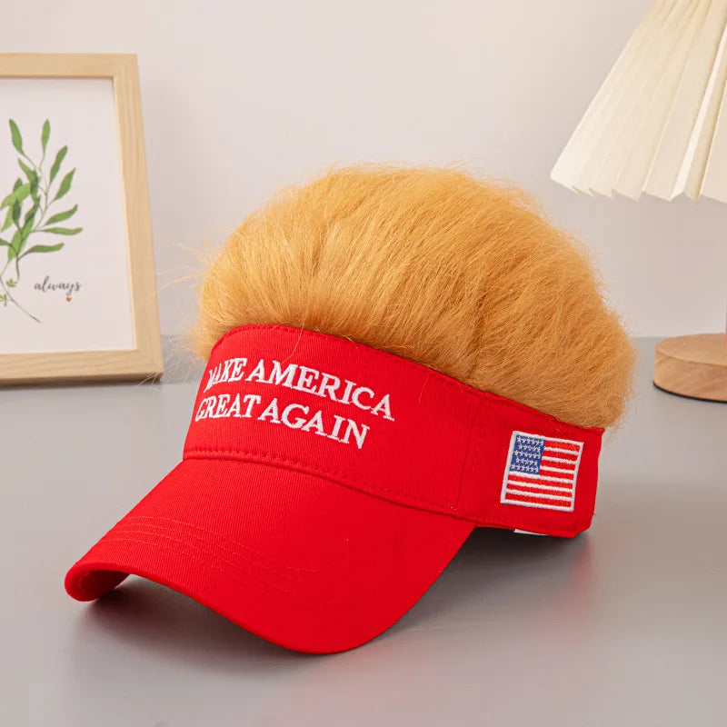 "MAGA" Trump hat with hair