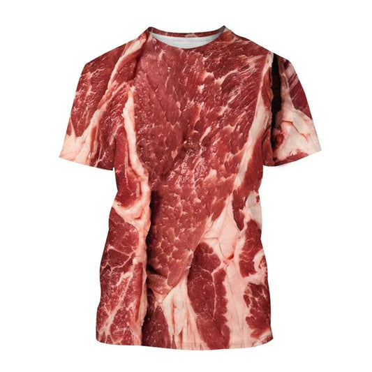 Raw beef printed T-shirt