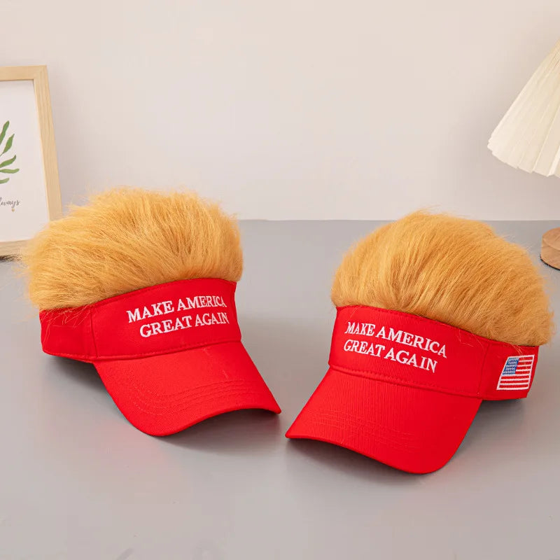 "MAGA" Trump hat with hair